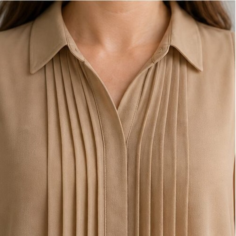 Camel Ruffle Blouse - Picture 4 of 6